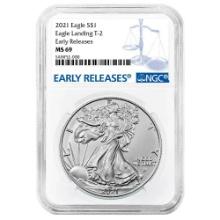 Certified Uncirculated Silver Eagle 2021 MS69 NGC Early Releases Type 2