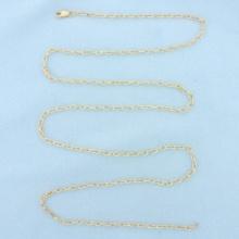 28 Inch Cable Link Chain Necklace In 18k Yellow Gold