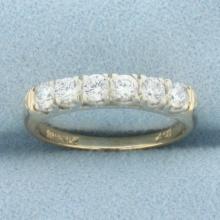 Cz Wedding Or Anniversary Band Ring In 14k Yellow Gold