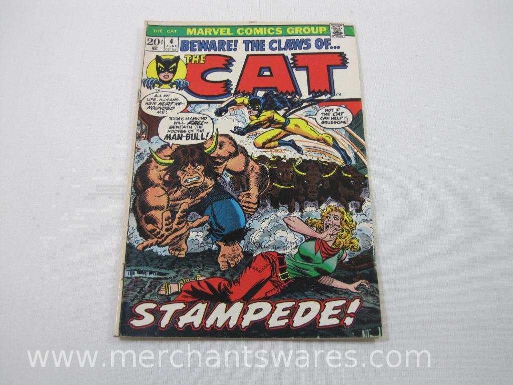 The Cat, Three Marvel Comics Group Issues No. 2, 3, 4, Jan, Apr, June 1973, 6 oz
