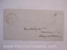 Stampless Cover Red Stamp Williamsport MD to Hagerstown MD Nov 15 1845