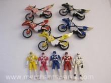 Five Power Rangers Action Figures with Motorcycles, 1 lb 1 oz