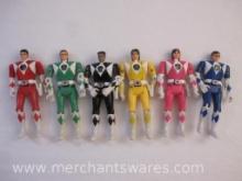 Six Power Rangers Action Figures, 1993 Bandai, 12 oz