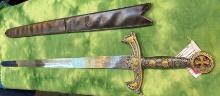 Templer Knight Replica Sword W/sheath 46 3/4" total length