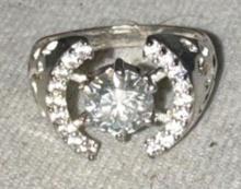 Sterling Silver Moissanite Ring size 7.5