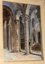 Framed Painting by G.Gilbert 1963-19660 Eglise St. Hilaire, France