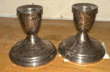 Vintage Sterling Silver Candle Holders