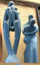 Pair of Art Deco Lover Statuettes 15" and 20" Tall