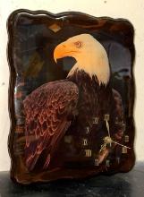 Wood Painting Eagle Clock- working