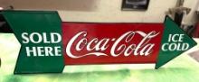 1990 Arrow Sign "Ice Cold Coca-Cola Sold Here"