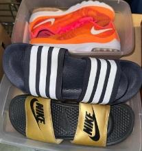 Nike & Adidas Slides size 8 and Women's Nike air Shoes size 9.5