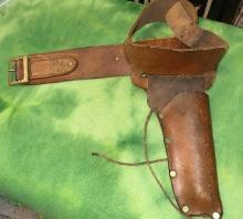 1940's Leather Pistol Holster and Belt