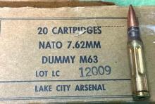 19 Cartridges Nato 7.62mm Dummy Rounds