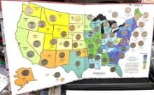 50 State Quarter Map with All 50 State Quarters 1999-2008