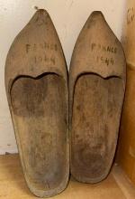 Pair of Wooden Clogs that are Dated 1944 France