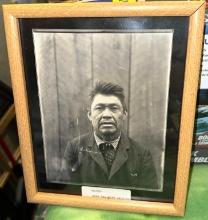 Framed 1900 Photograph of "Bocup" Makah Native Neah Bay