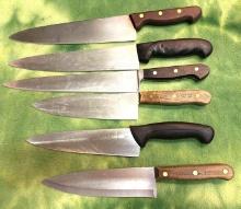 Mixed Pro Chef Knife Lot- Chicago, Henckels, Tanner and Dexter 10"-12"