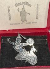 Sterling Siamese Dance Brooch in Original Box