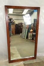 Hellam Furniture Mahogany Framed Mirror with Leather Banding