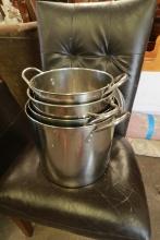4 Stainless Pots with Lids
