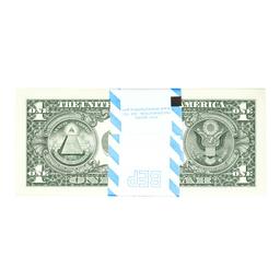 Pack of (100) Consecutive 2017A $1 Federal Reserve STAR Notes New York
