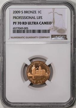 2009-S Bronze Professional Life Lincoln Cent Coin NGC PF70RD Ultra Cameo