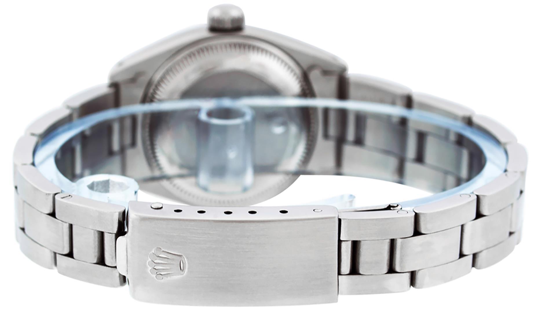 Rolex Ladies Stainless Steel Silver Index Date Wristwatch
