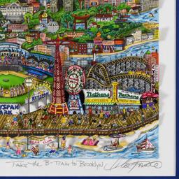 Charles Fazzino "Take the B Train (Blue)" Limited Edition Mixed Media on Paper