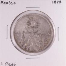 1872 Mexico Un Peso Silver Coin