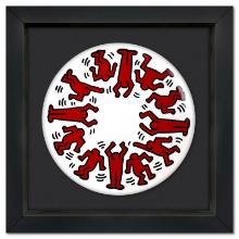 Keith Haring (1958-1990) "Red on White" Framed Limited Edition Plate