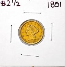 1851 $2 1/2 Liberty Head Quarter Eagle Gold Coin