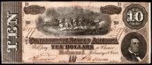 1864 $10 Confederate States of America Note