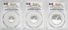 Lot of 2016-Mo Mexico Proof 1/20, 1/10 and 1/4 oz Silver Libertad Coins PCGS PR69DCAM