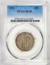 1921 Standing Liberty Quarter Coin PCGS XF45