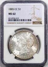 1885-CC $1 Morgan Silver Dollar Coin NGC MS62