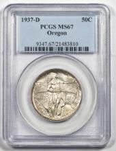 1937-D Oregon Trail Memorial Commemorative Half Dollar Coin PCGS MS67