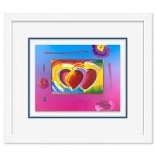 Peter Max "Two Hearts on Blends" Limited Edition Lithograph on Paper