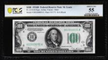 1934B $100 Federal Reserve Note St. Louis Fr.2154-H PCGS About Uncirculated 55