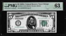 1928A $5 Federal Reserve Note Chicago Fr.1951-G PMG Choice Uncirculated 63
