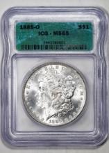 1885-O $1 Morgan Silver Dollar Coin ICG MS65