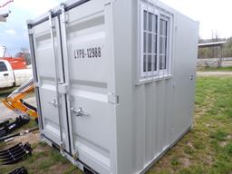 8' Storage Container/Office, 6'8'' Wide with Walk Thru Door and Window on O