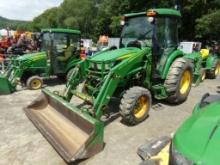 John Deere 4066R 4 WD Tractor with Full Cab, 440R Loader with 74'' Bucket,