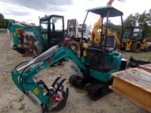 New AGTQK16R Mini Excavator,Blue, Gas Eng., Grader Blade, Hydraulic Thumb,