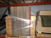(12) Boxes of 24'' X 24'' Carpet Tiles, Brown and Red Striped, 12 Tiles Per