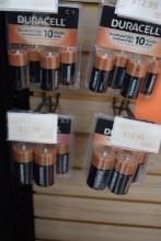 (4) FOUR PACKS OF DURACELL BATTERIES, (2) C AND (2) D