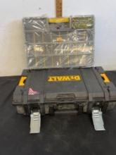 Plastic storage box and Dewalt box