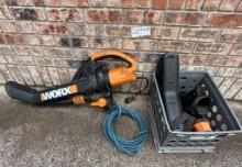 Worx Leaf Blower, Attachments, And Extension Cord