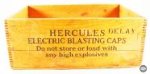 Vintage Hercules Powder Company Electric Blasting Cap Wooden Box