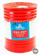 Vintage 8lb. Red Dot Powder Can from Hercules Powder Company - Red - Empty