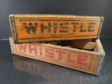 Lot of (2) Whistle Soda Wooden Crates